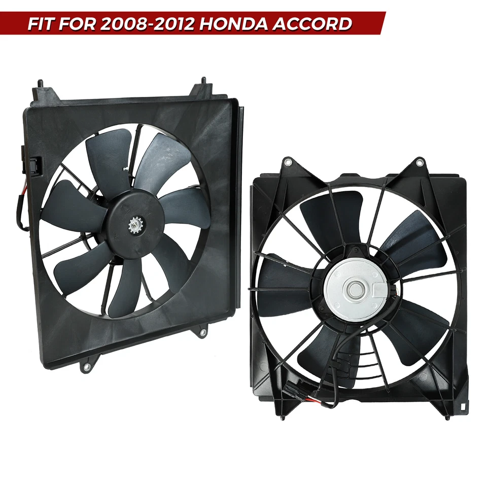 2PCS AC Condenser Cooling Radiator Fan For 2008-2012 Honda Accord 611130+601130 Foto 1 de 4