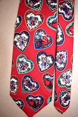 Corbata de Colección Años 60 70 Robert Talbott Nordstrom Corazones Querubines Corbata de Seda 56 x 3.75" Foto 1 de 4