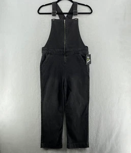 Art Class Girlfriend Overall Bib Girls L Black Denim Overalls With Front Zipper - Picture 1 of 13