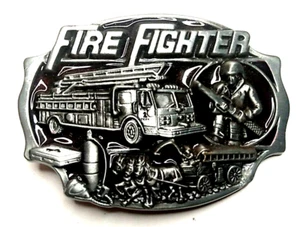 Feuerwehrmann Metall Gürtelschnalle Feuerwehrauto & Pferd gezogen Feuerwehrausrüstung Bild - Bild 1 von 5