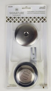Signature Hardware 446707 Alcove Tub Pop-Up Drain & Overflow Cover Brushed Nicke - Picture 1 of 7
