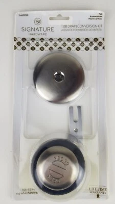 Signature Hardware 446707 Alcove Bab Pop-Up Drenaje y Cubierta de Desbordamiento Cepillado Nicke Foto 1 de 4