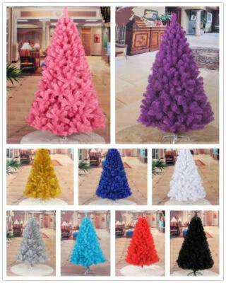 3-4ft 5ft 6ft 7ft Christmas Tree Undecorated Pink Purple Blue Gold Silver Black - Image 1 of 4