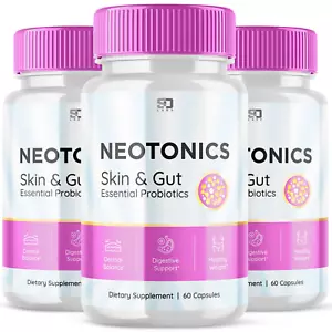 (3 Pack) Neotonics, Neotonics Skin & Gut, Neotonics Probiotics (180 Capsules) - Picture 1 of 6