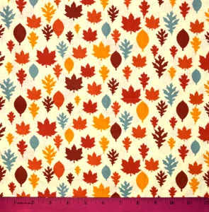 Fall Leaves Fabric - HALF YARD  Quilting 100% Cotton Autumn Thanksgiving Blender - Picture 1 of 1