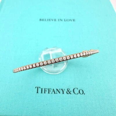 蒂芙尼 18k 玫瑰金钻石地铁铰边手镯手链 — 第 1/4 张图片