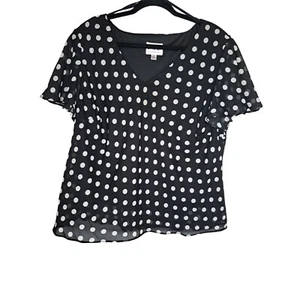 Karen Stevens (KSL) 20W Black/White Polka Dot Skirt and Blouse Set - Picture 1 of 6