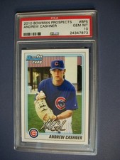 ANDREW CASHNER 2010 Bowman Prospects #5 PSA GEM MINT 10 Cubs, Padres RC