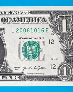 2008 October 16 : L 20081016 E BIRTHDAY Note $1 One Dollar Bill *UNC* - Picture 1 of 3