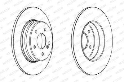 2x Brake disc solid DDF963C FERODO for MERCEDES-BENZ C-CLASS E-CLASS CLK SLK SL - Image 1 of 4