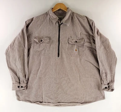 Pullover Carhartt Denim 1/4 Cremallera Negro Blanco Hickory Rayas Para Hombres 3XL Foto 1 de 4