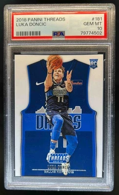2018-19 Panini Threads Luka Doncic RC Rookie #181 Mavericks PSA 10 - Image 1 of 2