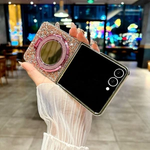 Galvanisierte Glitzer Bling Hülle mit Spiegel Ständer für Samsung Galaxy Z Flip 7 - Bild 1 von 18