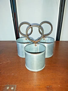 A SET OF THREE INDIAN GALVANISED POTS - Picture 1 of 11