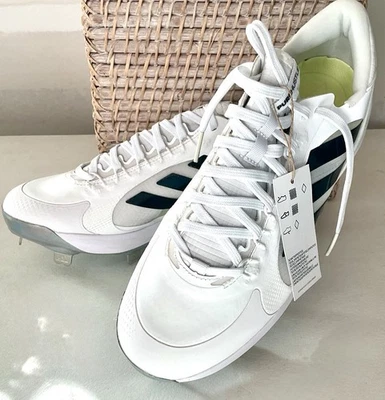 Adidas Women’s PureHustle 2 Elite Metal Cleats Size 10 White/black - Image 1 of 4