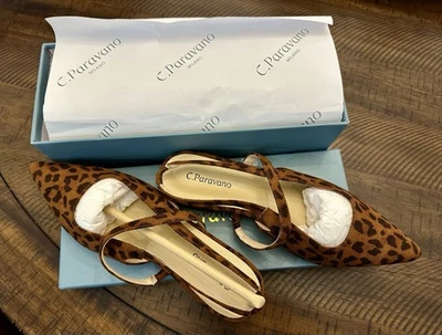 C.Paravano Women's Flats Pointed Toe, Slingback, Leopard , Size 36 (EU) NIB - Image 1 of 4