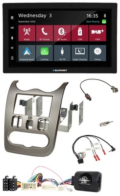 Blaupunkt 2DIN Lenkrad USB Bluetooth DAB Autoradio für Dacia ab 2012 dunkelsilbe - Bild 1 von 4