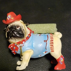 Westland Howdy Partner Pugnacious Pug Vaquero Perro Botas 4" x 4" Western LEER - Imagen 1 de 22
