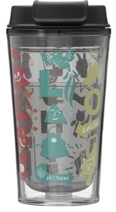 NEW Starbucks Japan 2020 Plastic Graphic Tumbler Black Lid Hello 355ml - Picture 1 of 2