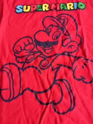 Super Mario Bros. Langarmshirt Gr.110/116 rot - Bild 1 von 3