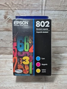 EPSON  - 802 Tri-Color Ink Cartridges T802520-s Genuine Sealed - Exp: 06/2023 - Picture 1 of 4