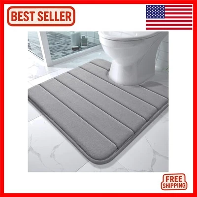 Ultra Soft Memory Foam U-Shaped Toilet Bath Mat, Non-Slip & Washable, 24"x24" - Image 1 of 4