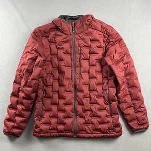 Mountain Hardwear Jacket Mens XL Red Super DS Stretch 700 Down Hooded Full Zip - Picture 1 of 9