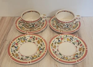 Hankook Fine Bone China 2 Tassen & 4 Untertassen Vintage Korea Mehrfarbig  - Bild 1 von 7