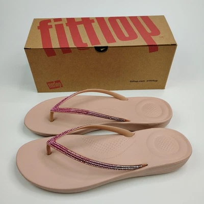 Chanclas FitFlop iQushion Ombre brillantes para mujer talla 9 beige DG5-137-070 NUEVAS Foto 1 de 4