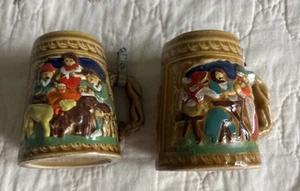 2 vintage German style 2.5 inch tall steins, Japan. No Lids - Picture 1 of 3