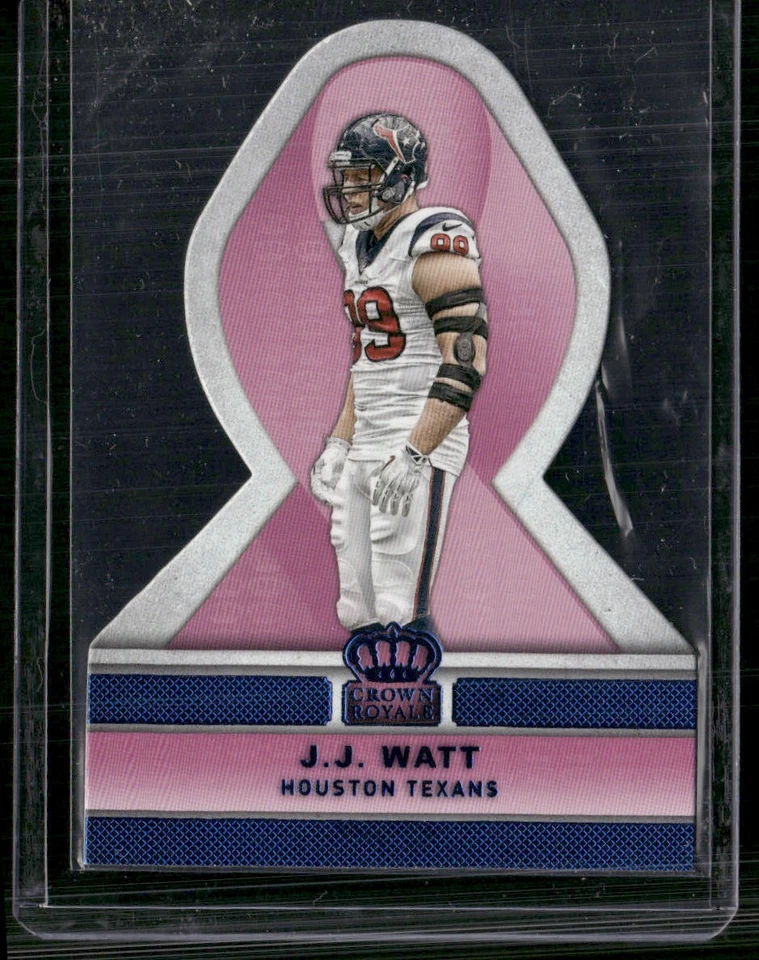 2015 Panini Crown Royale #PR4 J.J. Watt Pink Ribbons Die Cuts - Image 1 of 2