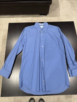 Camisa de vestir Paul Frederick Imperial de algodón azul talla 16 34 para hombre Foto 1 de 4