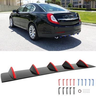 For Lincoln MKZ MKS Lower Rear Bumper Diffuser Spoiler Splitter Shark Fin Lip - Image 1 of 4