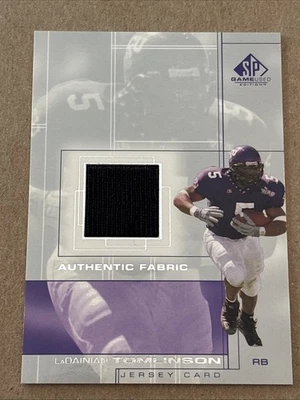 2001 SP Game Used Edition Authentic Fabric LaDainian Tomlinson RC TCU Jersey NM+ - Image 1 of 2