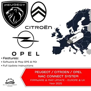 ⭐ 2025 PEUGEOT / CITROEN / OPEL - NAC CONNECT System - SAT NAV Map GPS Update - Zdjęcie 1 z 9