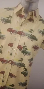 Run & Fly Men's Retro Vintage Classic Cars Garage Adventure Print Shirts - Picture 1 of 11