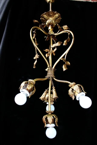 Antique bronze louis XVI Floral Chandelier pendant lamp Cover