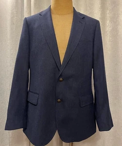 J.Crew Sports Coat THOMPSON University Blazer Navy Blue Wool Blend Size 44 R - Picture 1 of 10