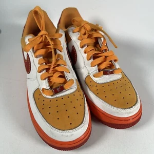Nike AF-1 Youth 7Y White Varsity Red Orange - Picture 1 of 10