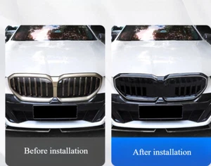For BMW 5 Series G60 2024-2025 ABS Glossy Black Front Bumper Kidney Grille Grill - Picture 1 of 5