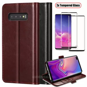 Funda para Samsung Galaxy S10 Plus/S10e, cubierta de cuero a prueba de golpes + vidrio templado - Imagen 1 de 30