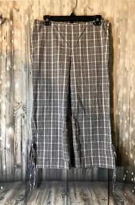 Heart Soul Womens White & Brown Plaid Capri Pants Size 11 Cotton Blend - Picture 1 of 8