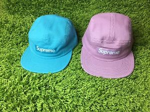 Supreme S/S 2016 Waffle Camp Cap Box Logo Hat Light Blue Pink