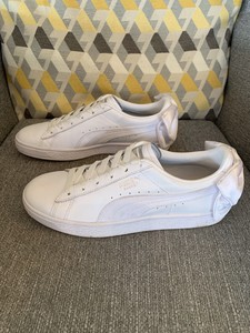 puma basket bow white