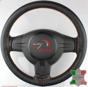 FUR Morris Minor 48-71 SCHWARZ PERF LEDER-LENKRAD ABDECKUNG, COOPER 2 STICH - Picture 1 of 6