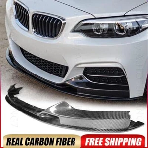 Fits 14-19 BMW F22 F23 220i 228i 235i M-Sport REAL Carbon Fiber Front Bumper Lip - Imagen 1 de 13