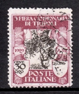 LIBIA — SCOTT B17 — 1929 30c + 20c OLIVO — USADO — SCV $24 - Imagen 1 de 2
