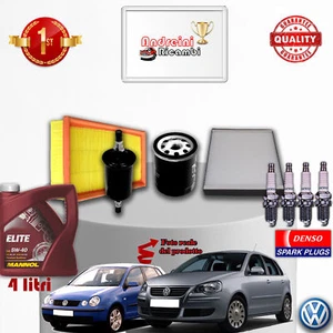 KIT TAGLIANDO FILTRI OLIO CANDELE VW POLO IV 1.4 16V 55KW 75CV DAL 2005 -> - Imagen 1 de 2