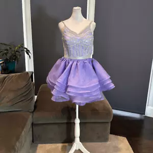 Women’s Purple & Silver Sparkly Short Prom Party Homecoming Dress Size 6 NWT - Picture 1 of 11