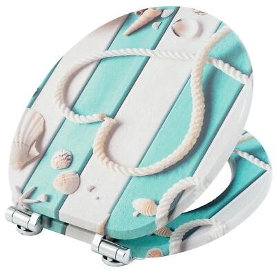 SEVICO Toilettensitz Toilettendeckel WC Sitz Klodeckel Absenkautomatik MDF Klobrille